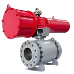 API ASME 8 Inch DN200 600LB A105 RF Flanged Hard Seal Trunnion-Mounted Ball Valve with Pneumatic Actuator