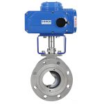 DIN API DN50 2 Way Actuated CF8M SS304 WCB Flanged v Port Valve Segment Metal hard seal Ball Valve with Pneumatic Actuator