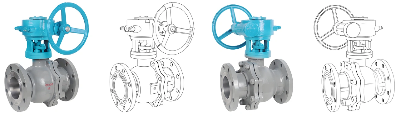 DN65 Flanged Manual and Power-Operated floating Ball Valve