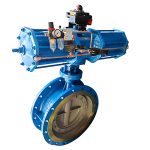 PN10 DN400 WCB Stainless Steel 304/316L Large Diameter Three Eccentric Metal Sealing Pneumatic Butterfly Valve