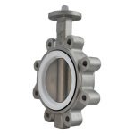 DN125 PN16 CF8M Stainless Steel Lug-Type Butterfly Valve with PTFE Lining Concentric Line Butterfly Valves