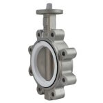 DN125 PN16 CF8M Stainless Steel Lug-Type Butterfly Valve with PTFE Lining Concentric Line Butterfly Valves