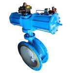 PN10 DN400 WCB Stainless Steel 304/316L Large Diameter Three Eccentric Metal Sealing Pneumatic Butterfly Valve