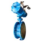 PN10 DN400 WCB Stainless Steel 304/316L Large Diameter Three Eccentric Metal Sealing Pneumatic Butterfly Valve