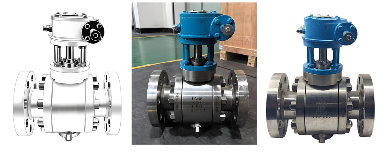 High Temperature/Pressure 304 Stainless Steel Resistant Manual Power Forged Three Piece Flanged Floating Ball Valve