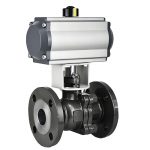 API ANSI 2in-16in DN50-DN400 PN10 PN16 CF8M Pneumatic Flanged Floating Ball Valve