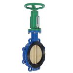 DN175 PN10 Aluminum Bronze Disc with Rubber Lining, Soft-Seal DI Lug-Type Flanged Midline Butterfly Valve