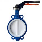 API 609 ASME CE DN150 PN10 GGG40 Ductile Iron 2507 Duplex Steel PTFE Full-Lined Wafer Type Midline Soft Seal Butterfly Valve
