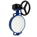 API 609 ASME CE DN200 PN10 GGG40 Ductile Iron 2507 Duplex Steel PTFE Full-Lined Wafer Type Concentric Line Soft Seal Butterfly Valve