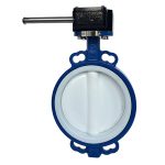 API 609 ASME CE DN200 PN10 GGG40 Ductile Iron 2507 Duplex Steel PTFE Full-Lined Wafer Type Concentric Line Soft Seal Butterfly Valve