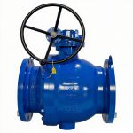 API 609 ASME CE DN250 150LB WCB Carbon Steel Body F304 Stainless Steel Seat Flanged Connection Gear Operated Trunnion Mounted Soft Seated Ball Valve