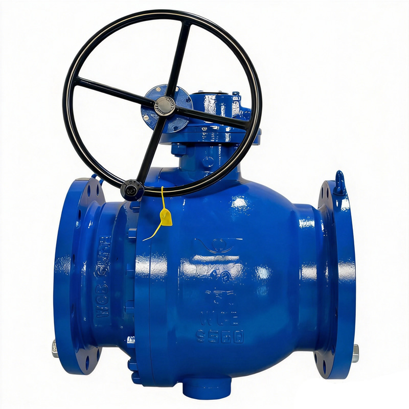 API 609 ASME CE DN250 150LB WCB Carbon Steel Body F304 Stainless Steel Seat Flanged Connection Gear Operated Trunnion Mounted Soft Seated Ball Valve