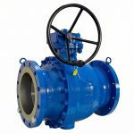 API 609 ASME CE DN250 150LB WCB Carbon Steel Body F304 Stainless Steel Seat Flanged Connection Gear Operated Trunnion Mounted Soft Seated Ball Valve