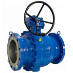 API 609 ASME CE DN250 150LB WCB Carbon Steel Body F304 Stainless Steel Seat Flanged Connection Gear Operated Trunnion Mounted Soft Seated Ball Valve