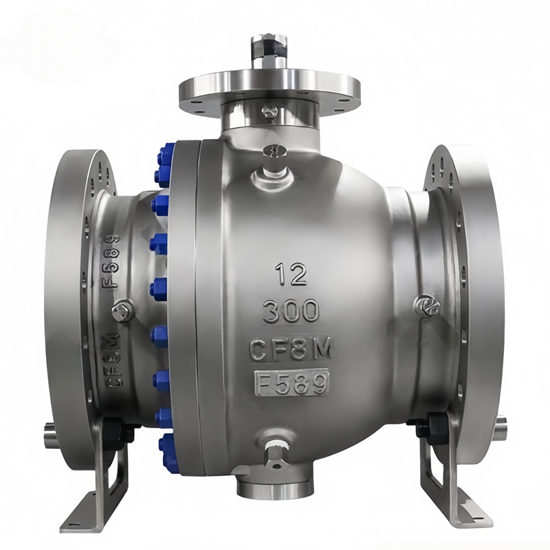 API 6D ANSI CLASS300 CE NACE MR0175 DN300 CF8/CF8M Stainless Steel 2PC Flanged Trunnion Mounted Ball Valve