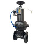 API 600 EN 12516 CE DN80 PN10 WCB Carbon Steel Body EPDM Soft Seated Flanged Connection Pneumatic Actuated Diaphragm Valve