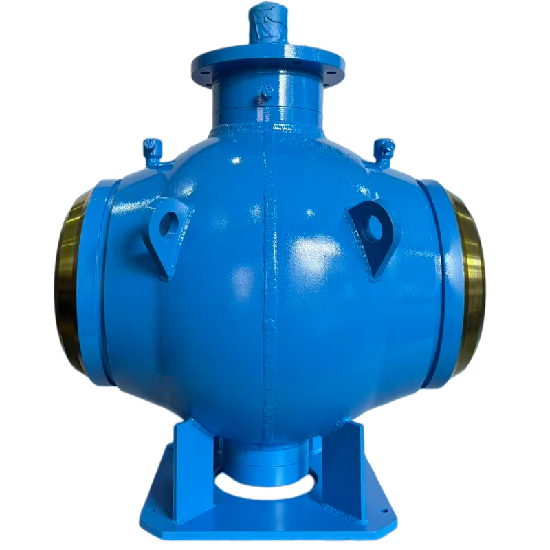 API 6D ASME B16.34 CE DN400 PN80 LF2 Carbon Steel Body 321 Stainless Steel Ball Full Welded Manual Light Stem Hard Seated Ball Valve