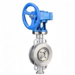ANSI 150LB Stainless Steel 304 316 JIS 10K Pn10-16 WCB Hard Sealing Worm Wheel Three Eccentric Wafer Butterfly Valve Industrial Water & Eccentric Wafer Type