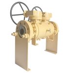 API 6D ASME B16.34 API 607 CE 3” 1500LB F22 Alloy Steel Body 304 Stainless Steel Seat Hard Seated RF Flanged Gear Operated Double Block and Bleed (DBB) Trunnion Mounted Ball Valve