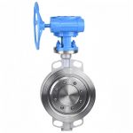 ANSI 150LB Stainless Steel 304 316 JIS 10K Pn10-16 WCB Hard Sealing Worm Wheel Three Eccentric Wafer Butterfly Valve Industrial Water & Eccentric Wafer Type